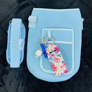 Insulated Water Bottle Carrier Blue With Strap Womens Self Defense Bundle